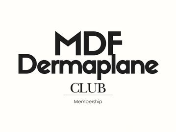 Logo of MDF Dermaplane Club Membership.