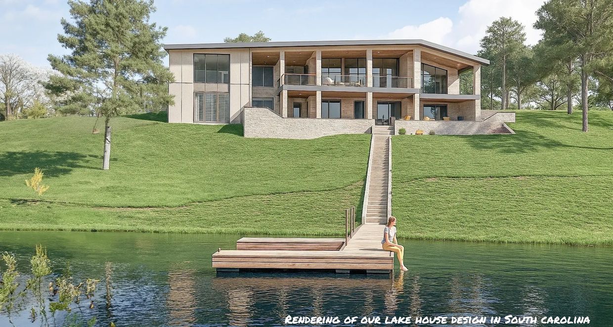 Contemporary lake house design
