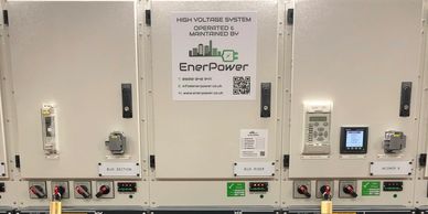 Control panel for a high voltage system managed by EnerPower.