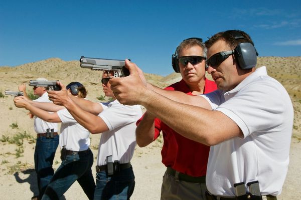 Friends at a firing Range
