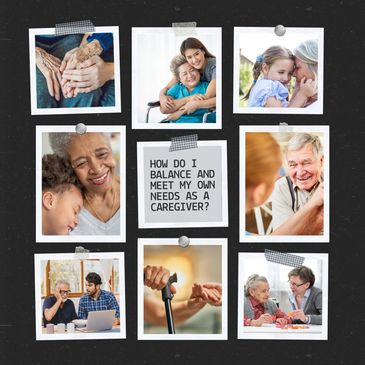 8 images of elders connecting with younger relatives and care partners