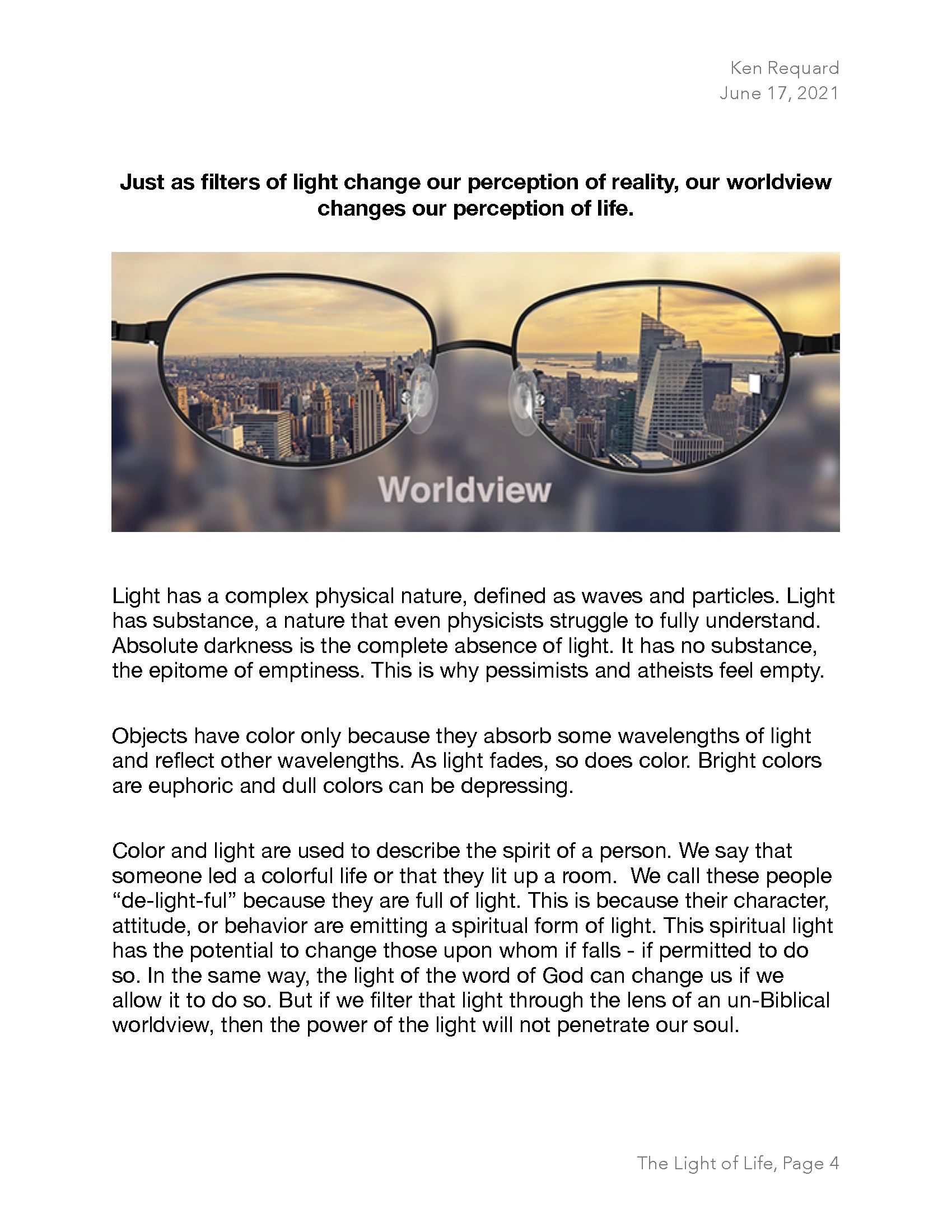 The Light Of Life Or The Darkness Of The Cave