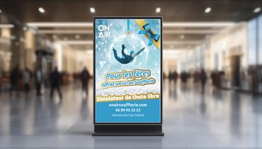Affiche publicitaire pour mon client On'Air Soufflerie