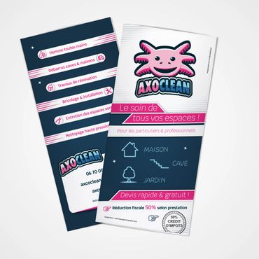 flyer de présentation avec création de logo pour mon client axoclean