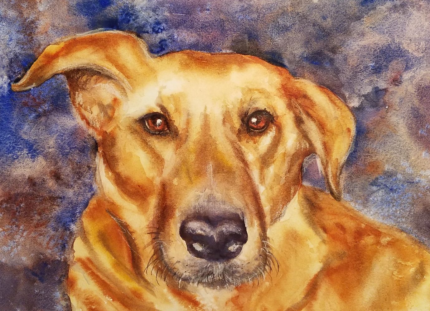 Watercolor dog painting