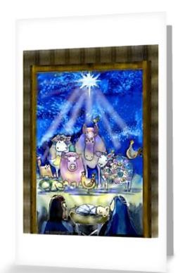 watercolor Holy Family Christmas card