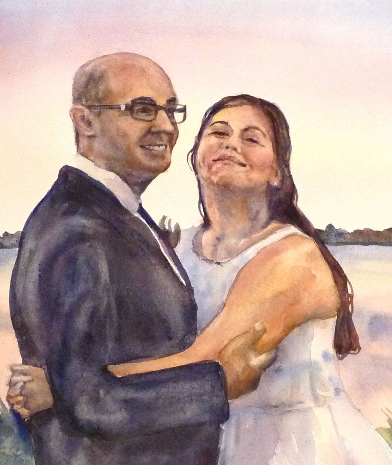 watercolor wedding portrait watercolor wedding portrait