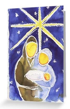 Christmas Nativity Watercolor Card