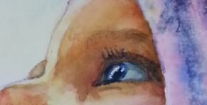 eye detail watercolor family portrait