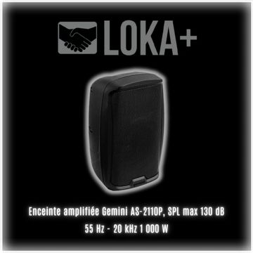Enceinte amplifiée Gemini AS-2110P, SPL max 130 dB
55 Hz - 20 kHz 1 000 W