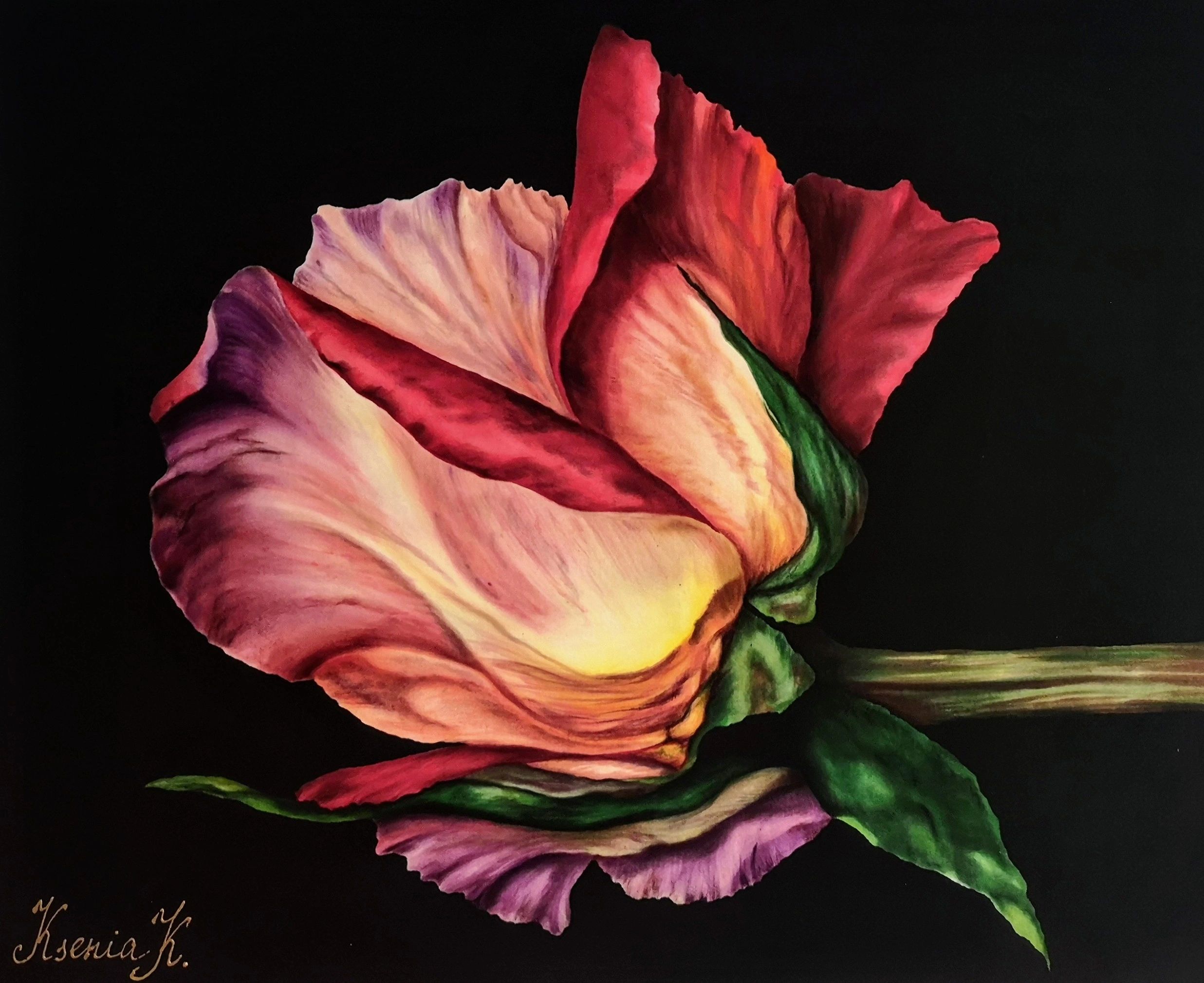 Silk Scarf Wearable Art Silk Painting Art on Silk Ksenia's Silk Arts