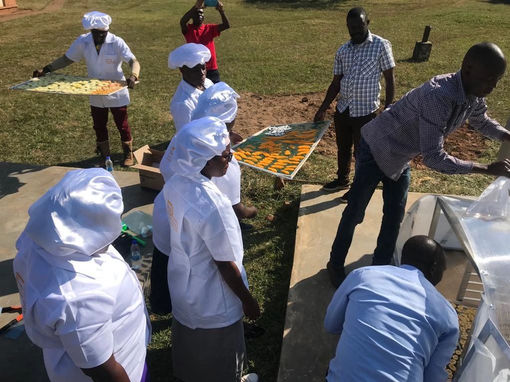 We provided hands on training in processing fruit and vegetables