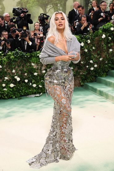 Kim Kardashian in Maison Margiela by John Galliano, at 2024 Met Gala.