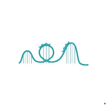 Teal roller coaster icon