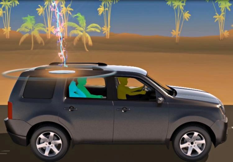 RF microwave technology they use, which allows them to speak in your home, comes from your vehicle.