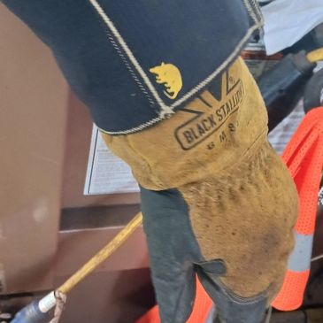Armadillo weld cuff being worn.