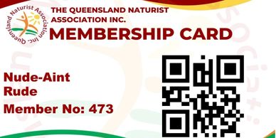 Queensland Naturist Association Membership Card