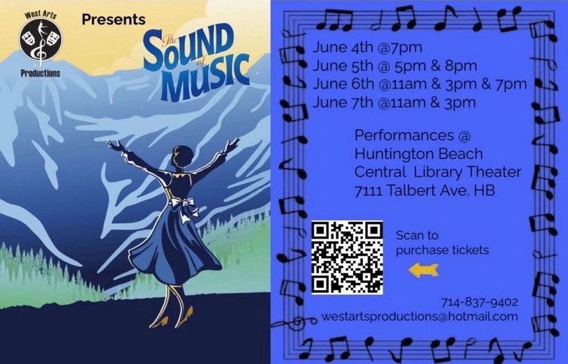 West Arts presents The Sound of Music with performances in June at Huntington Beach.