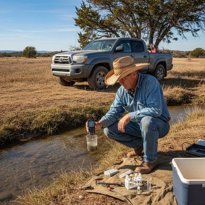 Gary Merchant of Overland Environmental doing field work in North Texas