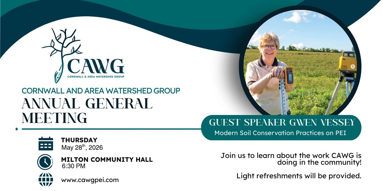 Poster for CAWG Annual General Meeting with guest speaker Gwen Vessey on soil conservation.