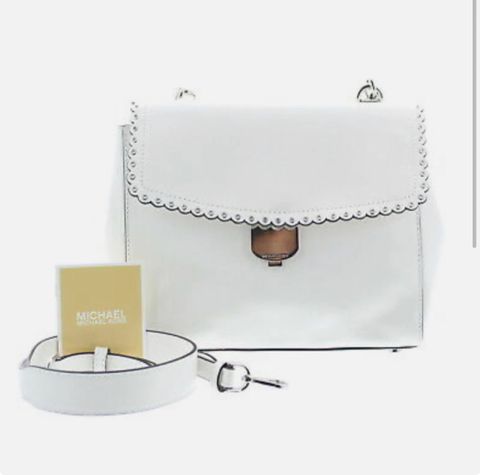 NWT Michael Kors Ava Medium Satchel Bag- Optic White