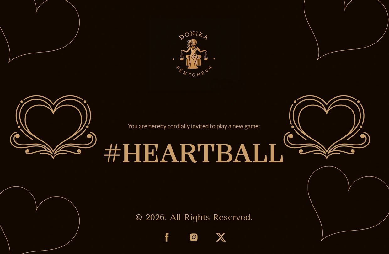 Elegant invitation to play the #HEARTBALL game by Donika Pentcheva.