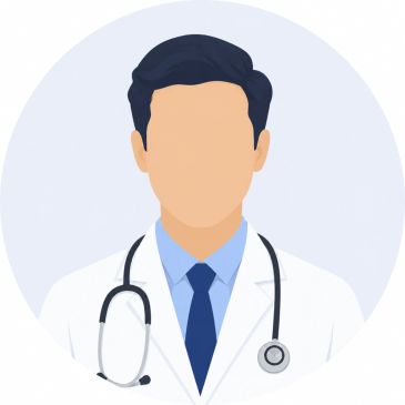 Illustration of a male doctor with a stethoscope.