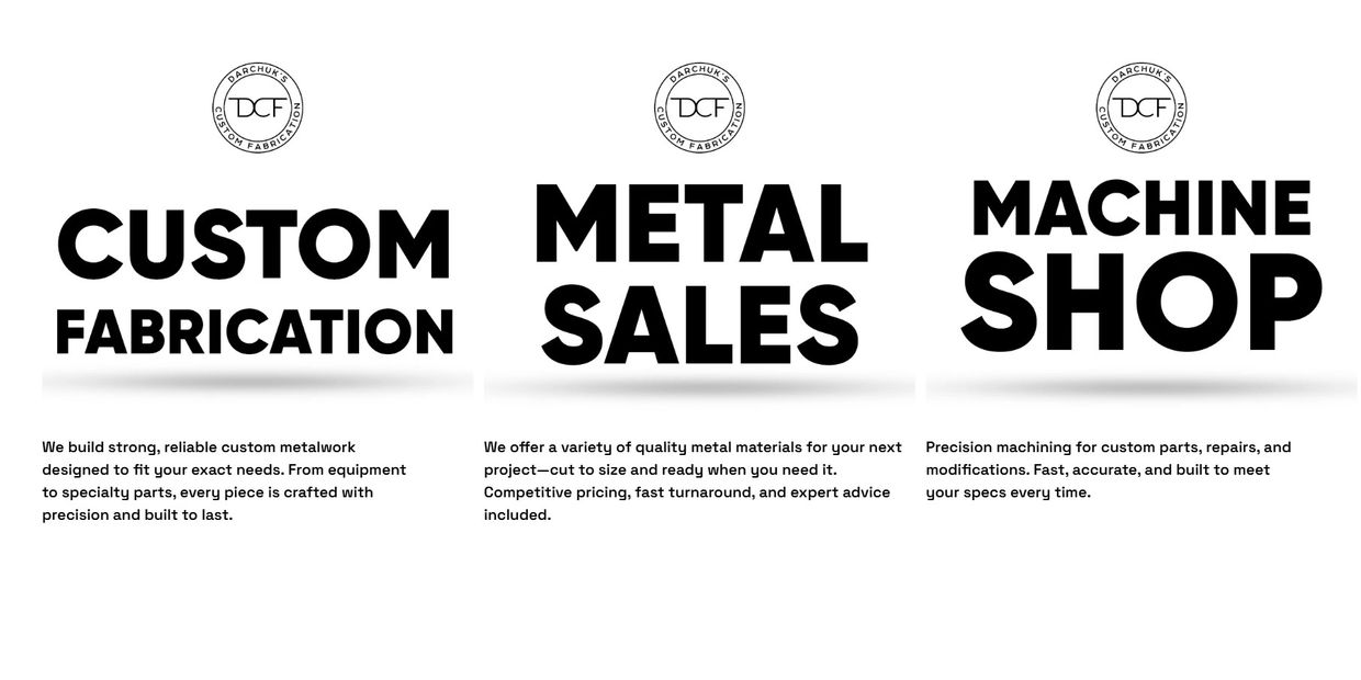 Darchuk's Custom Fabrication offers custom metalwork, metal sales, and precision machining services.