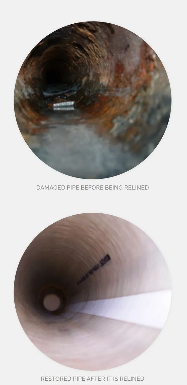 Damaged pipe before lining