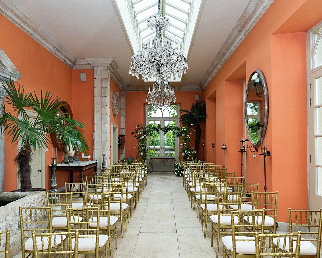 Wedding ceremony in the Orangery at Euridge Manor