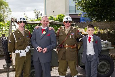 Some weddings are re enacted replicating a military theme.