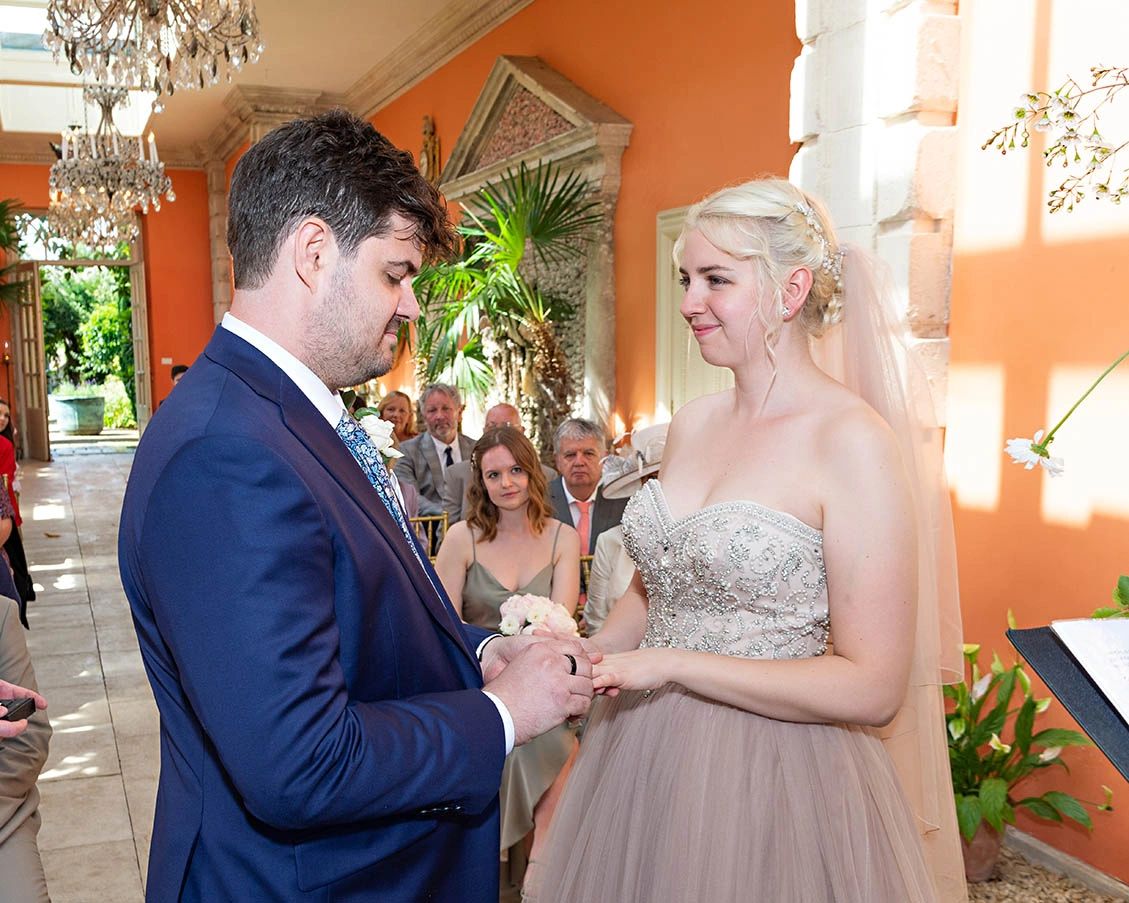 Wedding ceremony in the Orangery at Euridge Manor