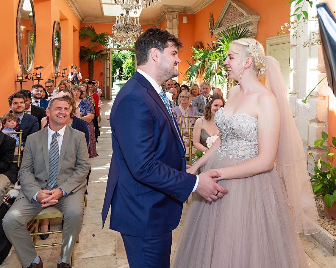 Wedding ceremony in the Orangery at Euridge Manor