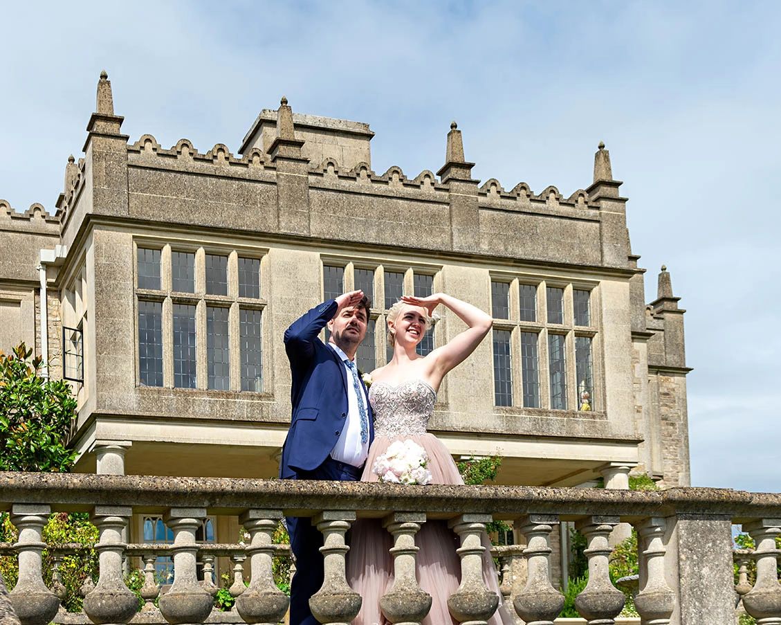 Bride and groom at Euridge Manor Chippenham