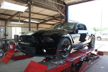 Car being aligned 