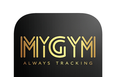 Logo of MYGYM with tagline Always Tracking in gold.