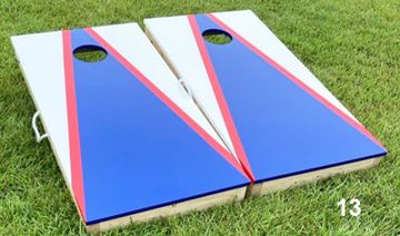 Royal Blue and White Cornhole Boards