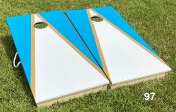 Light Blue and White Cornhole Boards