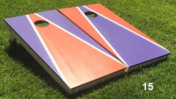 Purple and Orange Cornhole Boards