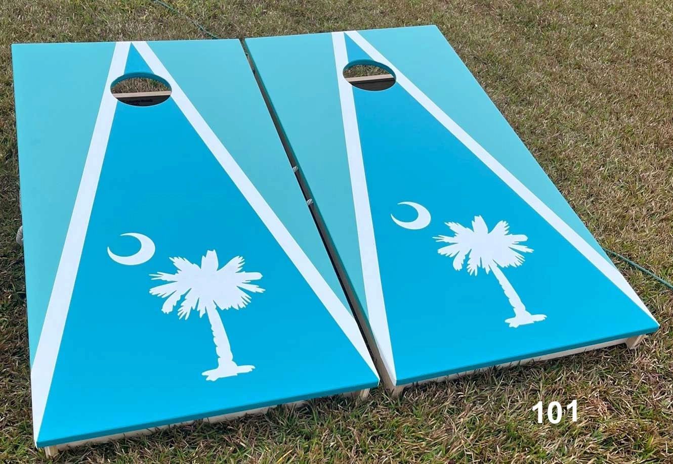 Palmetto Tree & Moon Cornhole Boards