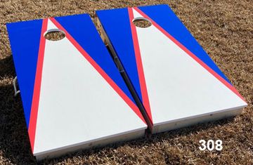 Royal Blue and White Cornhole Boards