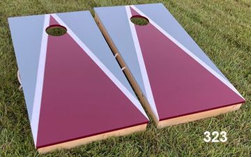 Wine and Grey Cornhole Boards