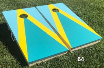 Teal and Yellow Cornhole Boards