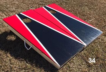 Red and Black Cornhole Boards