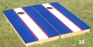 Royal Blue and White Cornhole Boards