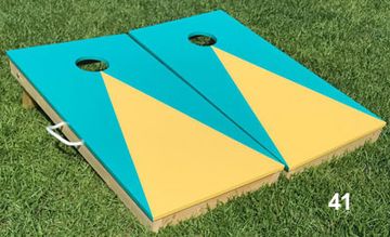 Teal and Yellow Cornhole Boards