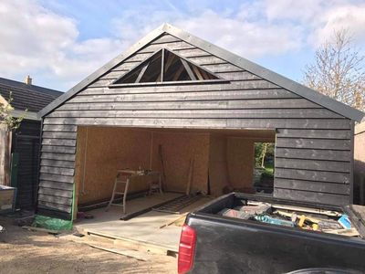 Garage in gt Shelford under construction