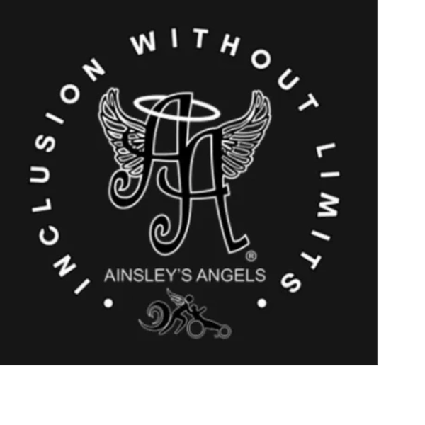 Logo of Ainsley's Angels with wings and halo.