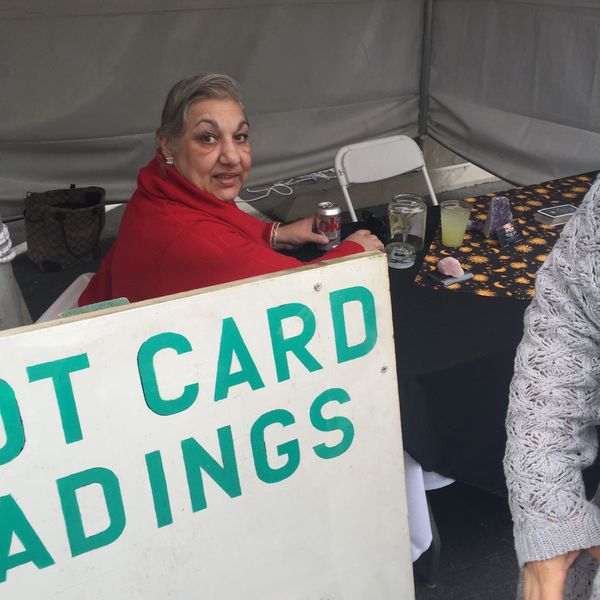 Psychic reader at fair 