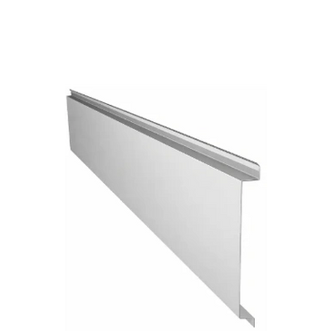 White aluminum flashing panel with angled edges for roofing.